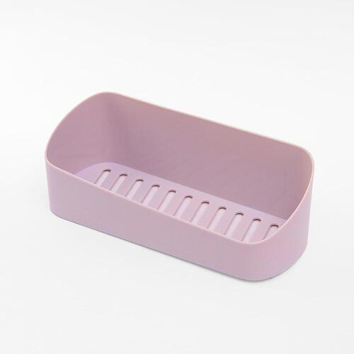 리빙홈 일자 욕실선반(핑크) / 접착식 욕실수납함