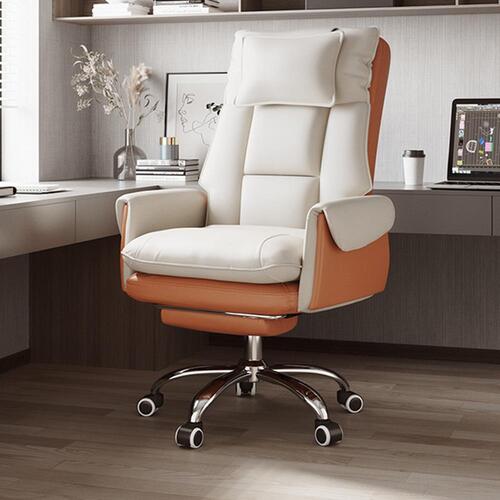 사무용 각도 조절 발받침 의자 (화이트+오렌지)