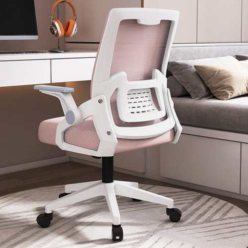 사무용 메쉬 컴퓨터 의자 (화이트+핑크)