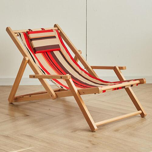 길이조절 느티나무 의자(레드줄무늬)