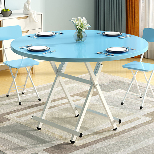 접이식 원형 테이블 (블루)