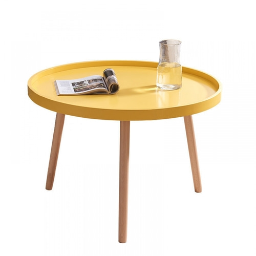 거실 원형 미니 테이블 (71.5cm) (옐로우)