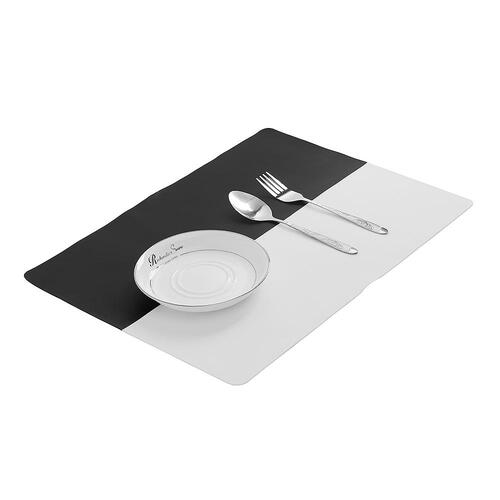 투톤 실리콘 식탁 매트(블랙)