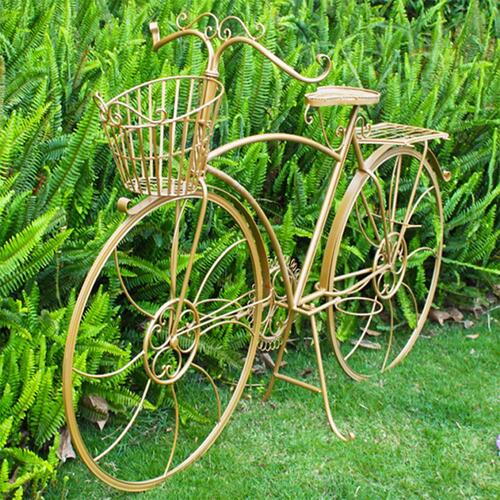 인테리어 자전거 모형 화분 바구니 (A) (골드)
