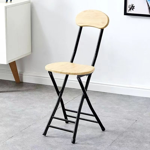 미니 접이식 의자 2p세트(오크+블랙)