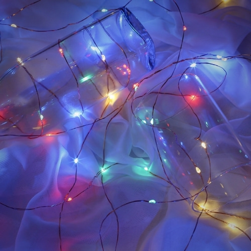 포스원 LED 300구 태양광 반딧불 전구 컬러 야외조명