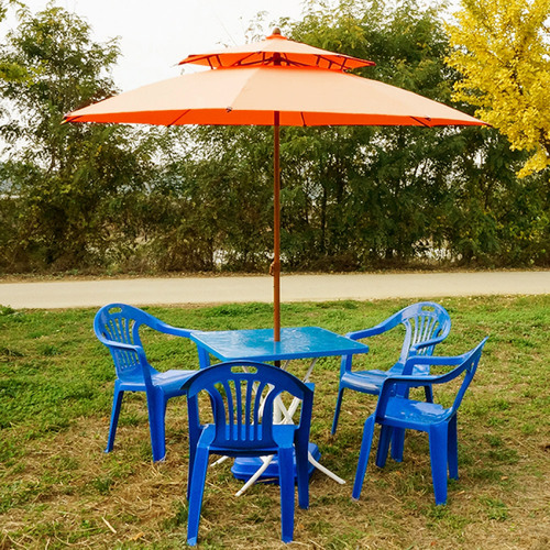 썬시티 2단 파라솔(230cm) 오렌지 행사장 해변 카페